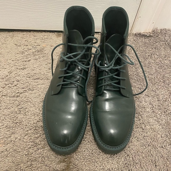 Calvin Klein green leather boots size 91/2 - Picture 2 of 10